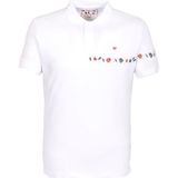 Ncs Jeans Erkek Polo Yaka Tişört Beyaz Pamuk Slim Fit Ribanalı Kol Nakışlı T-Shirt Ncs Jeans 1169
