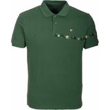 Ncs Jeans Erkek Polo Yaka Tişört Koyu Yeşil Pamuk Slim Fit Ribanalı Kol Nakışlı T-Shirt Ncs Jeans 1169