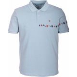 Ncs Jeans Erkek Polo Yaka Tişört Mavi Pamuk Slim Fit Ribanalı Kol Nakışlı T-Shirt Ncs Jeans 1169