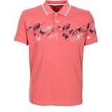 Ncs Jeans Erkek Polo Yaka Tişört Nar Çiçeği Slim Fit Ribanalı Pamuk Desenli T-Shirt Ncs Jeans 1214 - 2XL