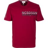 Ncs Jeans Erkek Tişört Bisiklet Yaka Bordo Slim Fit Baskılı T-Shirt Ncs Jeans 1296 - 3XL