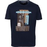 Ncs Jeans Erkek Tişört Bisiklet Yaka Lacivert Pamuk Slim Fit Baskılı T-Shirt Ncs Jeans 1228