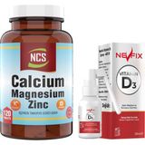 Ncs Kalsiyum Magnezyum Taurat Çinko 120 Tablet Vitamin D Vitamin K & Nevfix Vitamin D3 Sıvı Sprey