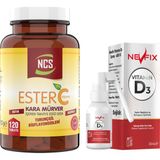 Ncs Kara Mürver Ester C Vitamini 1000 Mg 120 Tablet & Nevfix Vitamin D3 Sıvı Sprey
