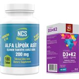 Ncs L-Carnitine 100 Mg Koenzim Q10 Alpha Lipoic Acid 200 Mg Coenzyme Q10 100 Mg 180 Tablet & Vitamin D3 + K2 Damla 20 ml