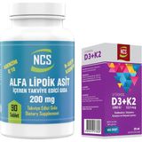 Ncs L-Carnitine 100 Mg Koenzim Q10 Alpha Lipoic Acid 200 Mg Coenzyme Q10 100 Mg 90 Tablet & Vitamin D3 + K2 Damla 20 ml