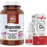 Ncs Magnesium Bisglisinat Zma Folic Acid Vitamin B 6 60 Tablet Çinko & Nevfix Vitamin D3 Sıvı Sprey