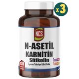 NCS N-Asetil Karnitin L-Glutamin Taurin ve Sitikolin 120 Bitkisel 3 Adet