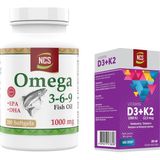 Ncs Omega 3-6-9 Fish Oil 1000MG 200 Softgels & Vitamin D3 + K2 Damla 20 ml