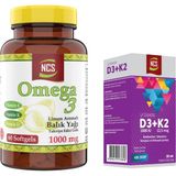 Ncs Omega 3 Limon Aromalı Balık Yağı 1000MG 60 Softgel & Ncs Vitamin D3 + K2 Damla 20 ml
