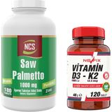 Ncs Saw Palmetto 1000 Mg 180 Tablet Çinko & Vitamin D3-K2 120 Tablet