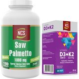 Ncs Saw Palmetto Cüce Palmiye 1000 Mg 180 Tablet+Vitamin D3 K2 20 ml