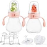 NCVI Bebek Meyve Gıda Besleyici, Silikon Meyve Emziği Besleyici, 2'li Set, Ekstra 6 Emzikli Mesh Besleyici, Meyve ve Sebze, Meyve ve Sebze, BPA İçermez, Bebek İçin Kendinden Besleme