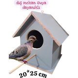 ncy ahşap kumru güvercin kuş yuvası dış mekan suya dayanıklı 20x25 cm