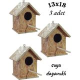 ncy Ahşap Kuş Yuvası Kuş Evi Dış Mekan 3 Adet