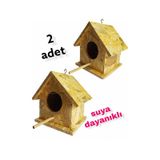 ncy Ahşap Kuş Yuvası Kuş Evi Dış Mekan Suya Dayanıklı 2 Adet