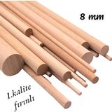 Ncy Home Ahşap Çubuk Çıta Kavela Yivsiz Kayın 8 mm 50 cm 10 Adet Dayanıklı ve Pürüzsüz Yüzey