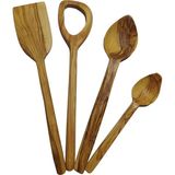 ncy Zeytin Ağacı Spatula Kaşık Seti 4 ' Lü - Ahşap