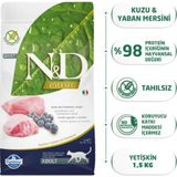 N&D 10 kg Tahılsız Kuzulu-Yaban Mersinli Yetişkin Kedi Maması