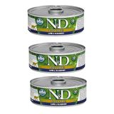 N&D 3x80 gr Prime Kuzulu ve Yaban Mersinli Tahılsız Yetişkin Kedi Konservesi