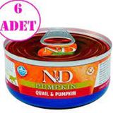N&D 6x70 gr Balkabaklı Tahılsız Bıldırcın Etli Yetişkin Kedi Konservesi