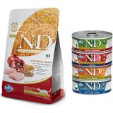 N&D Düşük Tahıllı Tavuklu Narlı 1,5 kg Kısırlaştırılmış Kedi Maması + 4x80 gr Karışık Konserve