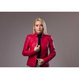 Nd Endy Collection Kırmızı Orjinal Deri Ceket - 2XL