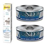 N&D Kitten 2x80 gr Ton Karides Balkabağı Yavru Yaş Mama +Gimcat 50 gr Kitten Paste
