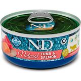 N&D Natural Tuna ve Somon Balıklı 70 gr Yetişkin Kedi Konservesi