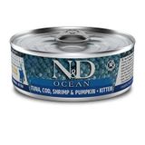 N&D Ocean 2918 Kitten Ton Balığı Morina Balığı Karides ve Balkabaklı 70 gr Yavru Kedi Konservesi