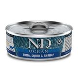 N&D Ocean 80 gr Ton Balığı Mürekkep Balığı ve Karides Kedi Konservesi
