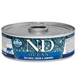 N&D Ocean Levrek Ve Mürekkep Balıklı Karidesli 80 gr Yetişkin Kedi Konservesi