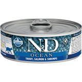 N&D Ocean Somon Tuna Yetişkin Kedi Konservesi 80 gr Karides İçerikli Besleyici Mama