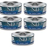 N&d Ocean Tahılsız 5 Adet Ton Sardalya Karides Yetişkin Yaş Mama 80 Gr