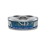N&D Ocean Ton Balık, Morina Balığı, Karides ve Balkabaklı Yavru Kedi Konservesi, 80 gr