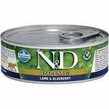 N&D Prime 80 gr Tahılsız Kuzulu Yaban Mersinli Yetişkin Kedi Konservesi
