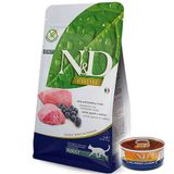ND Prime Tahılsız Kuzu ve Yaban Mersini Kedi Maması 1,5 Kg + ND Konserve 70 Gr