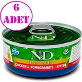 N&D Prime Tahılsız Tavuklu Narlı Yavru Kedi Konservesi 70 gr 6 Ad Premium Mama Segmenti