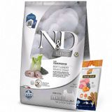 ND White Coat Levrek ve Spirulina Beyaz Tüylü Mini Irk Tahılsız Köpek Maması 5 Kg + ND Köpek Ödülü