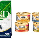 N&D Yetişkin Adult Tahılsız Kuzu&Yaban Mersinli Kedi Maması 1,5 Kg + Gourmet Karışık Konserve 4 Ad. (Original)