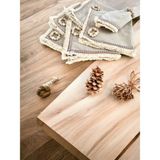 NDC Home 6lı Bej Keten Püsküllü (Ahşap Toka Hediyeli) Peçete Takımı - 40 x 40 cm