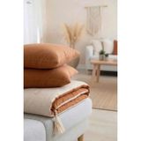 NDC Home Çift Taraflı Keten Koltuk Pedi / Şiltesi [kırlentli] - Tarçın-Krem - 70 x 180 cm