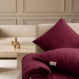 NDC Home Luxury Keten Koltuk Pedi / Şiltesi [kırlentli] - Bordo - 90 x 190 cm
