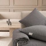 NDC Home Luxury Keten Koltuk Pedi / Şiltesi [kırlentli] - Füme - 80 x 180 cm