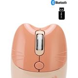 NDNeed Sevimli Kedi Kablosuz Pudra-Bej Mouse Bluetooth + Dual Mode