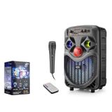 NDR NDRP66 Karaoke Mikrofonlu Bluetooth Hoparlör FM Radyo 10W 8 İnç RGB Siyah