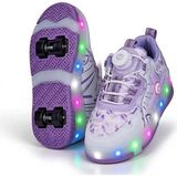 Ndrops 0034 Çocuk Işıklı Patenli Spor Ayakkabı - Lila