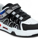 Ndrops 020-24 Deri Erkek Çocuk Sneaker Siyah Beyaz 26-30