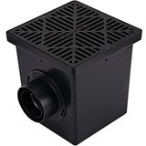 NDS 1200BKITRTL1PK Kare Yakalama Lavabo Tahliye Kiti, 2 Açıklık, 2 Adaptör ve 1 Çıkış Fişi, 30 cm, Siyah Plastik Izgara