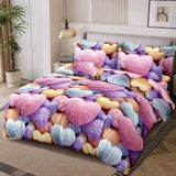 NDXRWDZR Çift Kişilik Nevresim 220 x 240 cm Yetişkin Aşk Pembe Gizli Fermuarlı Nevresim Takımı Yumuşak Anti-Alerji Mikrofiber Nevresim Takımı Nevresim ve 2 Yastık Kılıfı 50 x 80 cm